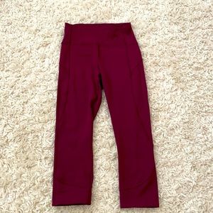 LuluLemon crop align size 4 burgundy leggings